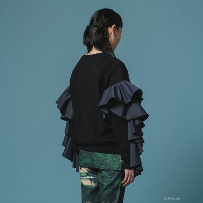 フリルスリーブ プルオーバースウェット（Frill Sleeve Pullover Sweat ） （BLACK）｜詳細画像