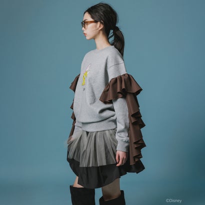 フリルスリーブ プルオーバースウェット（Frill Sleeve Pullover Sweat ） （GRAY）｜詳細画像