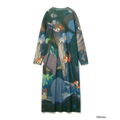 プリントリブロングスリーブワンピース/スノーホワイト（Print Rib L/S One-Piese / Snow White） （GREEN）｜詳細画像
