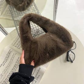 ファーハンドバッグ （ブラウン）