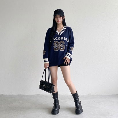 ノンヘッジ non-hedge ヒョウ柄ナンバリングチュニック （オフホワイト）｜詳細画像