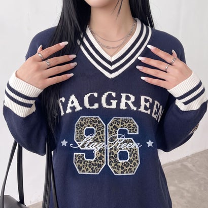 ノンヘッジ non-hedge ヒョウ柄ナンバリングチュニック （オフホワイト）｜詳細画像