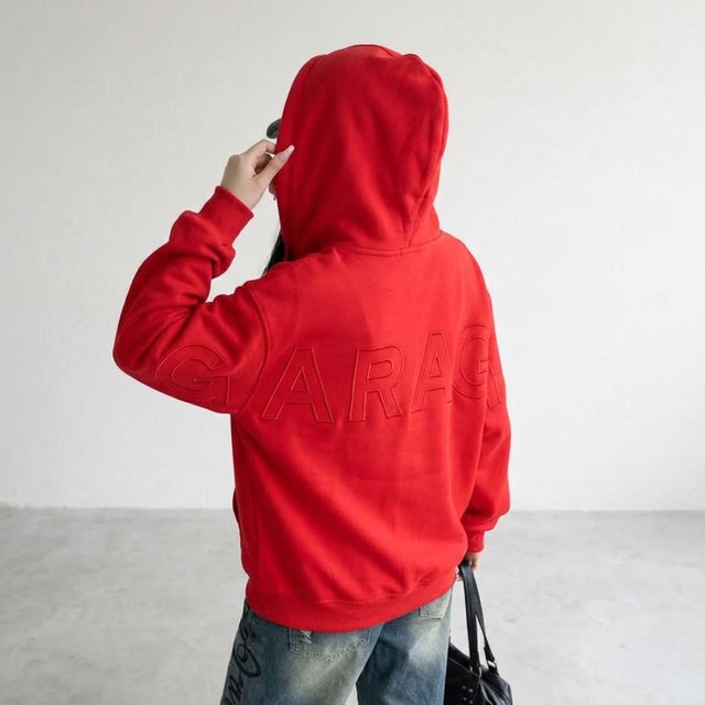 バックロゴZIPパーカー （レッド）