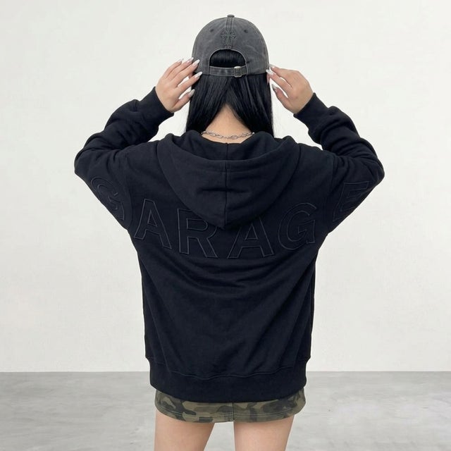 バックロゴZIPパーカー （ブラック）