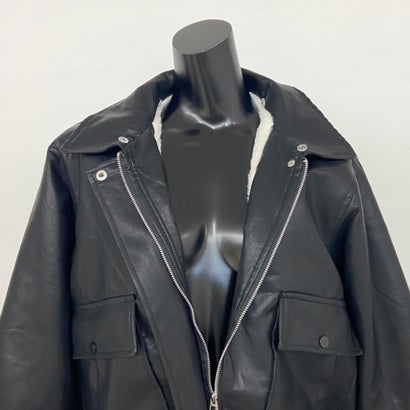 エリファー合成皮革ジャケット （ブラウン）｜詳細画像