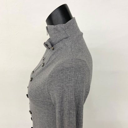 ノンヘッジ non-hedge リブボタンスタンドZIPトップス （ブラック）｜詳細画像