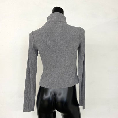 ノンヘッジ non-hedge リブボタンスタンドZIPトップス （ブラウン）｜詳細画像