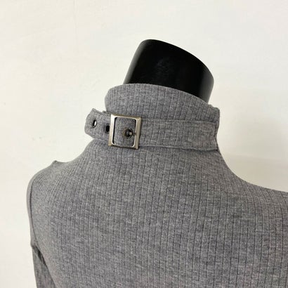 ノンヘッジ non-hedge リブボタンスタンドZIPトップス （ブラウン）｜詳細画像