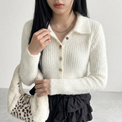 ノンヘッジ non-hedge シャギーボタンポロ （パープル）｜詳細画像