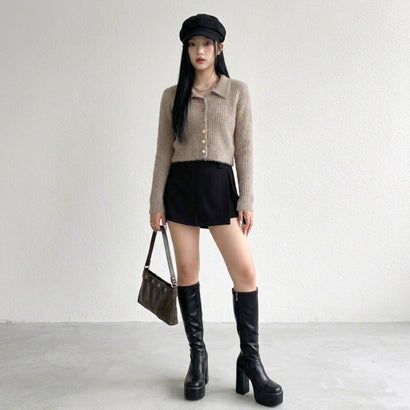 ノンヘッジ non-hedge シャギーボタンポロ （パープル）｜詳細画像