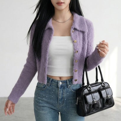 ノンヘッジ non-hedge シャギーボタンポロ （モカ）｜詳細画像