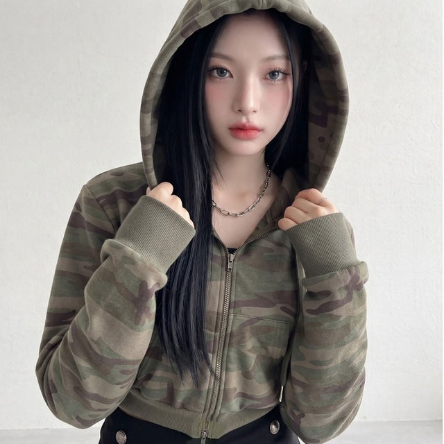 迷彩パーカー （カーキ）