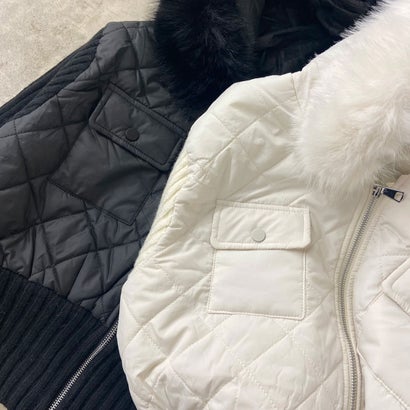 ノンヘッジ non-hedge WZIPキルティング切替フードファージャケット （オフホワイト）｜詳細画像