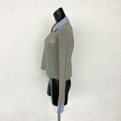 ノンヘッジ non-hedge シャツアンサンブル風ケーブルニットプルオーバー （ネイビー）｜詳細画像