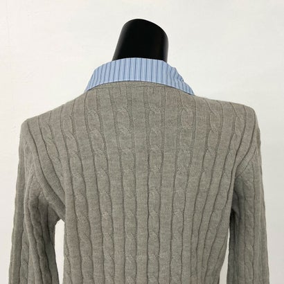 ノンヘッジ non-hedge シャツアンサンブル風ケーブルニットプルオーバー （グレー）｜詳細画像