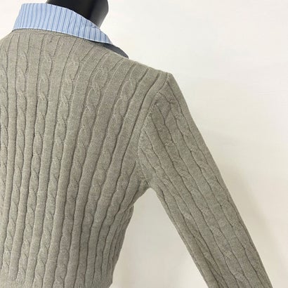 ノンヘッジ non-hedge シャツアンサンブル風ケーブルニットプルオーバー （グレー）｜詳細画像