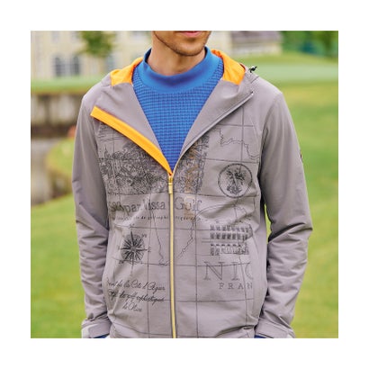 エヌエス23・パー・ニッサゴルフ NS23 par Nissa Golf 【Men's】GORDUR地図プリントパーカー （グレー）｜詳細画像