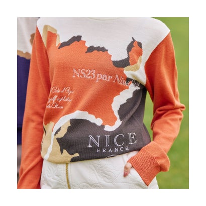 エヌエス23・パー・ニッサゴルフ NS23 par Nissa Golf 【Women's】MAPインターシャニット （ベージュ）｜詳細画像