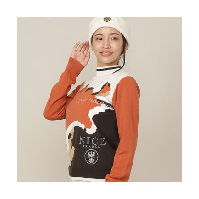 エヌエス23・パー・ニッサゴルフ NS23 par Nissa Golf 【Women's】MAPインターシャニット （ベージュ）｜詳細画像
