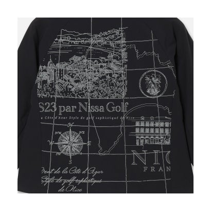 エヌエス23・パー・ニッサゴルフ NS23 par Nissa Golf 【Women's／耐久・防シワ・撥水】地図プリントパーカー （ブラック）｜詳細画像