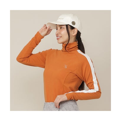 【Women's】吸湿発熱モックネック （オレンジ）｜詳細画像