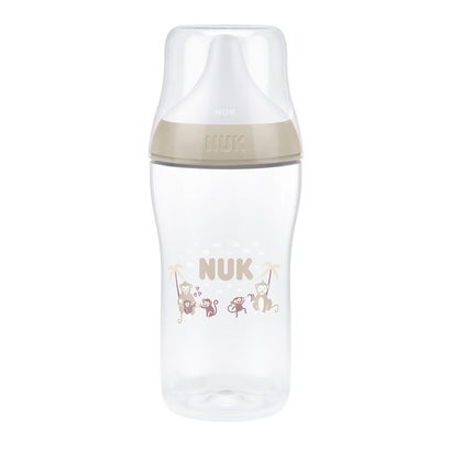 ヌーク NUK パーフェクトマッチほ乳びん(プラスチック製)260mlモンキー適温目盛り付き （260ml/モンキー/適温目盛り付き）｜詳細画像
