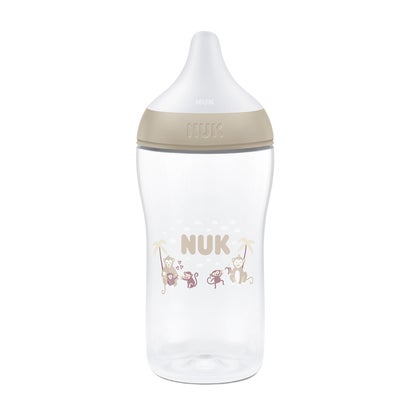 ヌーク NUK パーフェクトマッチほ乳びん(プラスチック製)260mlモンキー適温目盛り付き （260ml/モンキー/適温目盛り付き）｜詳細画像