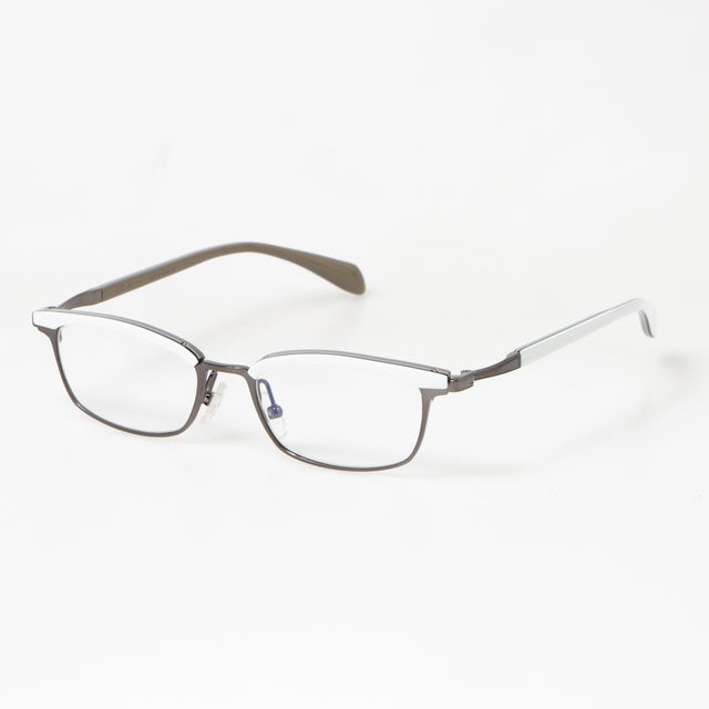 
                    メガネ 眼鏡 アイウェア レディース メンズ （ホワイト/ブラウン）