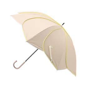 【紫外線遮蔽率99.9％以上/遮光率99.9％以上/晴雨兼用/日傘/UVカット/熱中症対策】バイカラーパイピング 長傘 （ベージュ(052)）