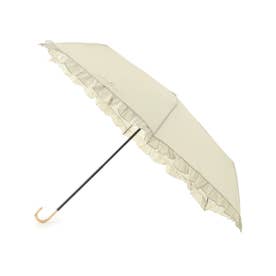 フェミニンフリル ミニ 雨傘 折りたたみ傘 （ベージュ(052)）
