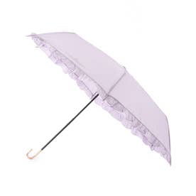 フェミニンフリル ミニ 雨傘 折りたたみ傘 （パープル(083)）