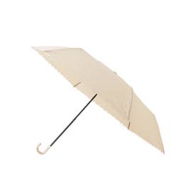 ドットグリッターヒートカット ミニ 折りたたみ傘 （ベージュ(052)）