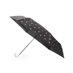 遮光率100％ UVカット率100％ 遮光ゴールドラインマーガレットmini 日傘 晴雨兼用 折りたたみ傘 （ブラック(019)）