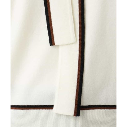 オフオン OFUON ボウタイ配色ニット/洗える （アイボリー）｜詳細画像