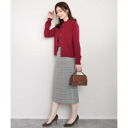 オフオン OFUON グレンチェックIラインスカート/洗濯機で洗える （アイボリー）｜詳細画像