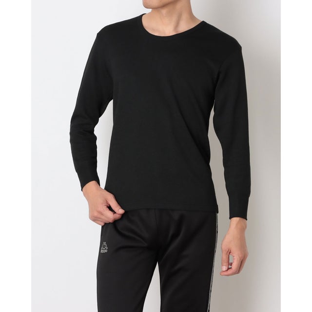 中綿キルト(パッケージ)  インナー 長袖U首シャツ クルーネックTシャツ （049）
