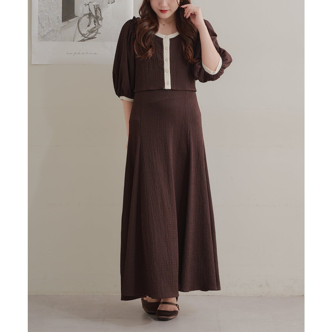 オリーブ デ オリーブ OLIVE des OLIVE 前後2WAY 5分袖TOPS+キャミ