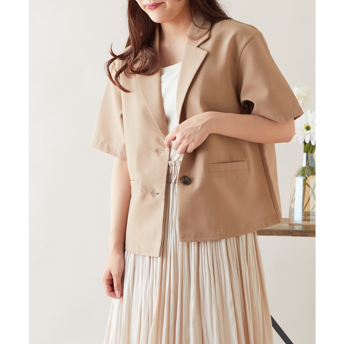 オリーブ デ オリーブ OLIVE des OLIVE 半袖シングルテーラード 