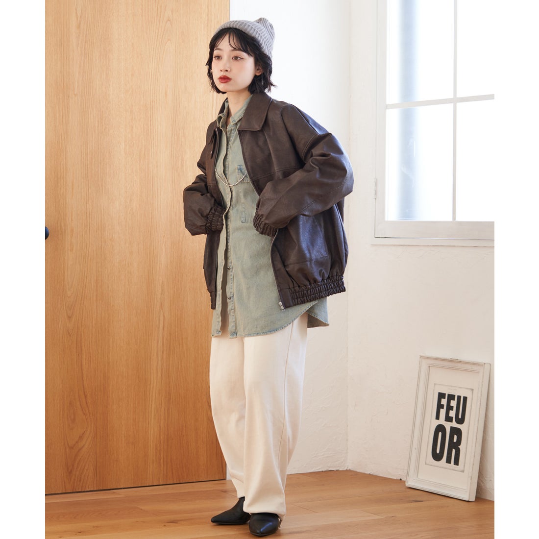 オリーブ デ オリーブ OLIVE des OLIVE ヴィンテージ加工合皮BZ （A 