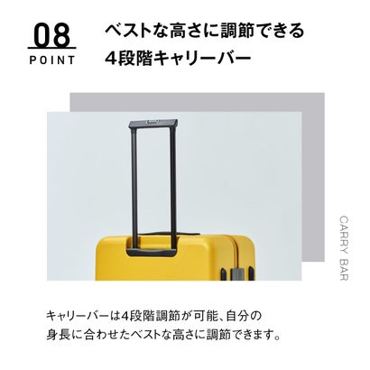 正規品1年保証 スーツケース Mサイズ キャリーケース 軽量 TSAロック ストッパー付き ストッパー 旅行 出張 70L CORSTONE OT-0883-62 （スモーキーブラック）｜詳細画像