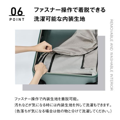 正規品1年保証 スーツケース Mサイズ キャリーケース 軽量 TSAロック ストッパー付き ストッパー 旅行 出張 70L CORSTONE OT-0883-62 （スモーキーブラック）｜詳細画像