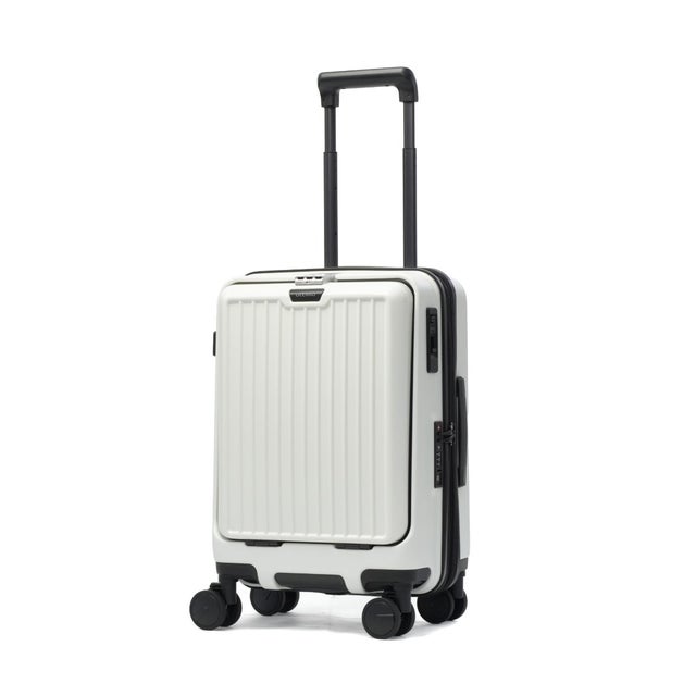 正規品1年保証 スーツケース 機内持ち込み フロントオープン Sサイズ キャリーケース 拡張 38L-44L拡張可能 Anetos OT-0918-49 （アイボリー）