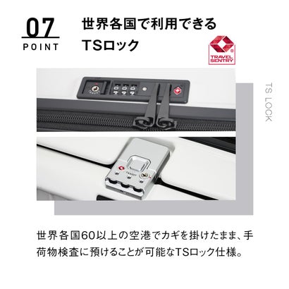 正規品1年保証 スーツケース 機内持ち込み フロントオープン Sサイズ キャリーケース 拡張 38L-44L拡張可能 Anetos OT-0918-49 （シルバー）｜詳細画像