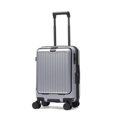 正規品1年保証 スーツケース 機内持ち込み フロントオープン Sサイズ キャリーケース 拡張 38L-44L拡張可能 Anetos OT-0918-49 （シルバー）｜詳細画像