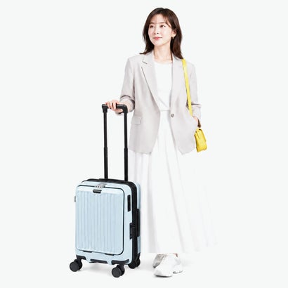 正規品1年保証 スーツケース 機内持ち込み フロントオープン Sサイズ キャリーケース 拡張 38L-44L拡張可能 Anetos OT-0918-49 （ベビーブルー）｜詳細画像