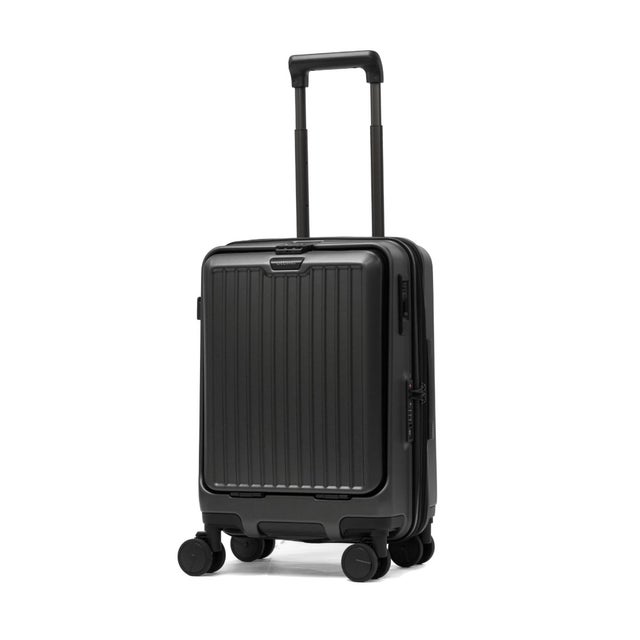 正規品1年保証 スーツケース 機内持ち込み フロントオープン Sサイズ キャリーケース 拡張 38L-44L拡張可能 Anetos OT-0918-49 （ブラック）
