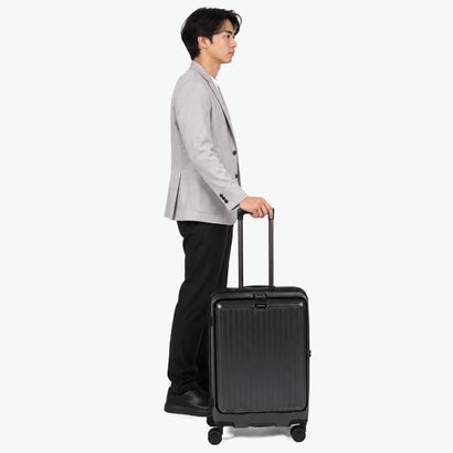 正規品1年保証 スーツケース フロントオープン Mサイズ キャリーケース 拡張 前開き ワンタッチ式 60/69L拡張可能 Anetos OT-0918-58 （シルバー）｜詳細画像