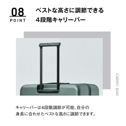 正規品1年保証 スーツケース Lサイズ 大型 キャリーケース 軽量 大きい 大きめ TSAロック ストッパー付き ストッパー 旅行 出張 90L CORSTONE OT-0883-69 （スモーキーブラック）｜詳細画像