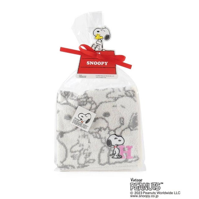 ◆SNOOPY イニシャルミニタオル H （アイボリー(003)）