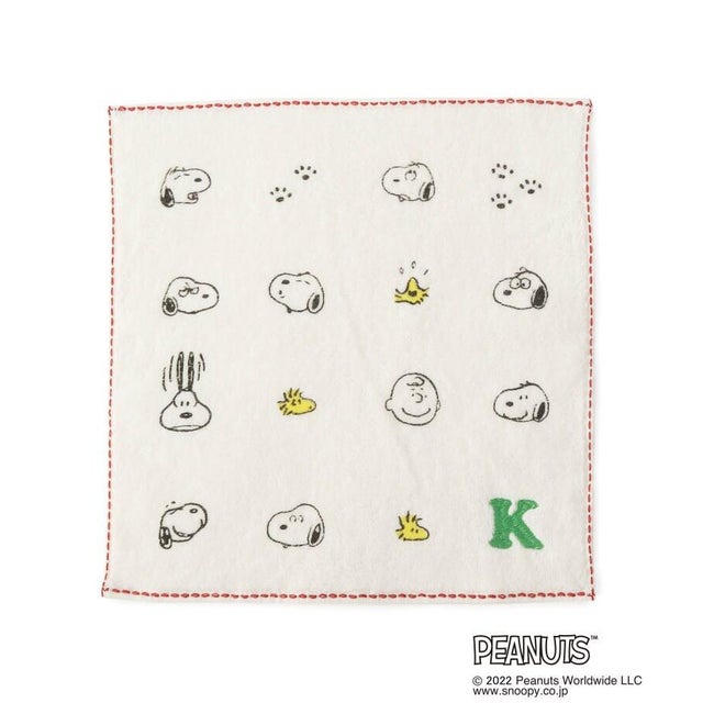 ◆SNOOPY ミニタオル アイコン K （グリーン(020)）